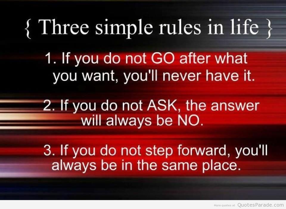 ... Messages, Quotes, Word, Sayings, Message - Three simple rules in life