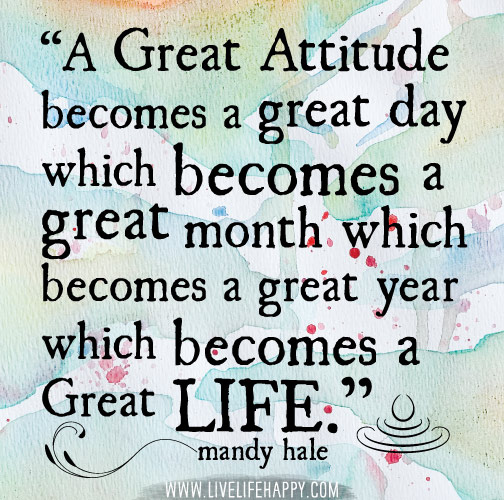 Great Day Quotes and Sayings - A great attitude becomes a great ...