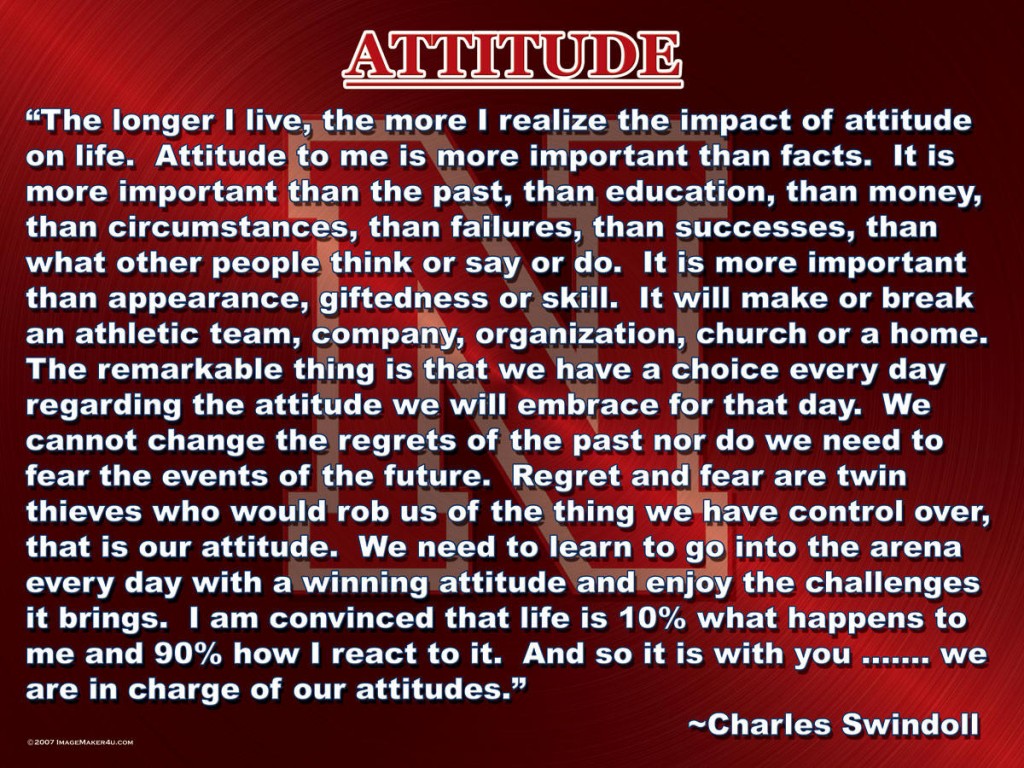 Inspiring Words about Working on your Attitude