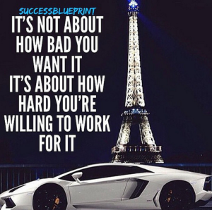 If you aren't willing to work for the things that you want out of life, they will forever remain wishes in your mind. There is a price for every dream, and the price always comes first before the reality of one's dream could come into vindication.