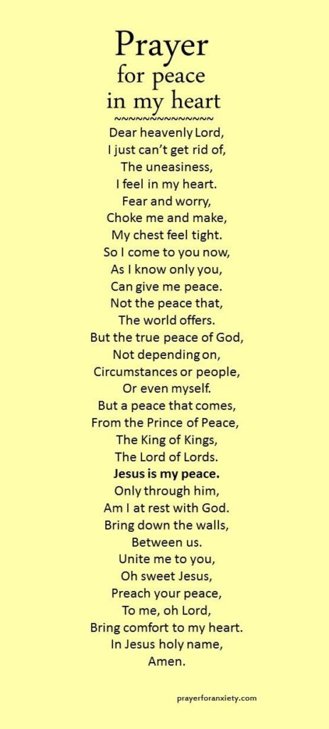 Prayers For Peace in Your Heart, Overcoming Negativity, a Strong